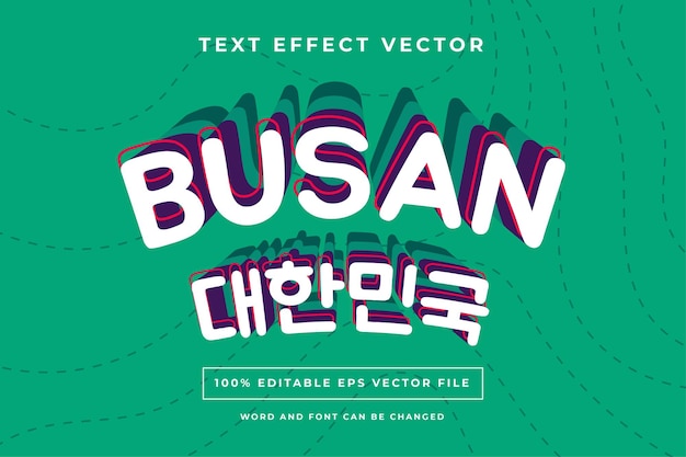 Busan korean style text effect