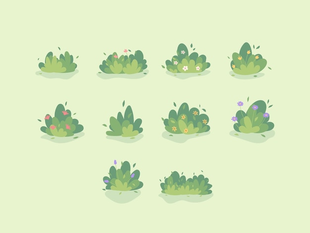 Vector bush illustration set