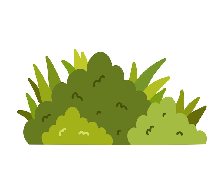 Vector bushes geïsoleerd op een witte achtergrond vector handgetekende illustratie in een platte stijl