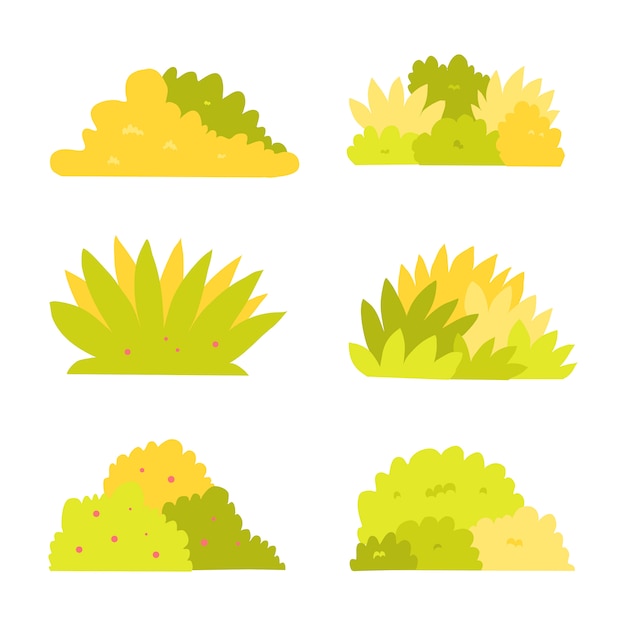 Vector bushes set on white