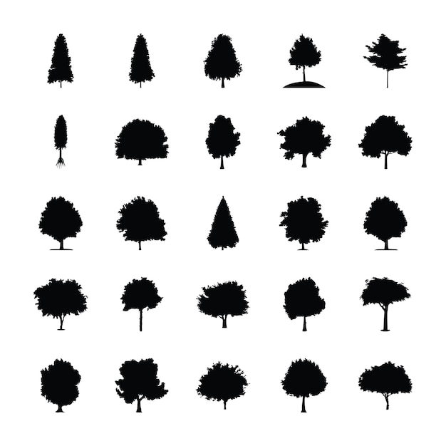 Vector bushey trees-pictogrammen