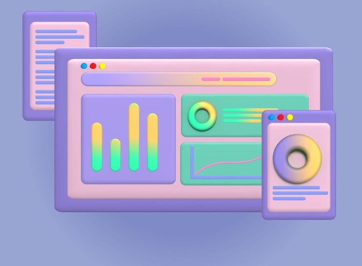 Vector business 3d illustration or business growth data analysis note