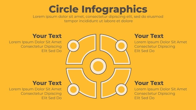 Бизнес 4 шага круговой инфографический шаблон