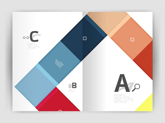 Vector business a4 business brochure geometrical template vector design for workflow layout diagram number options or web design