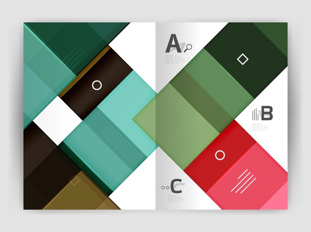 Vector business a4 business brochure geometrical template vector design for workflow layout diagram number options or web design