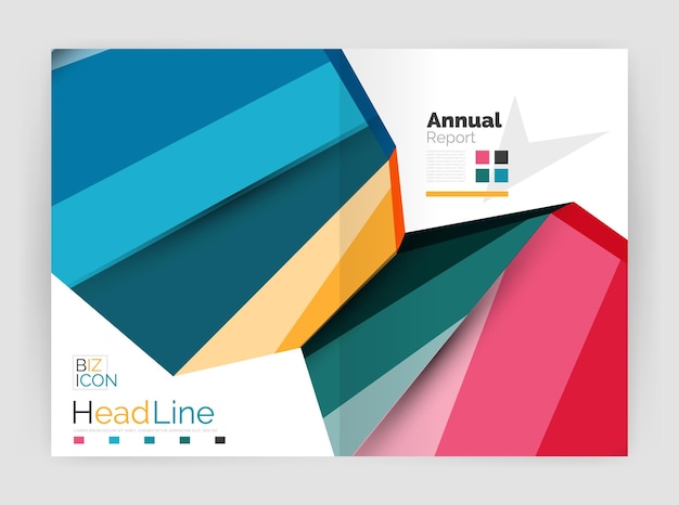 Business abstract geometric financial report brochure template