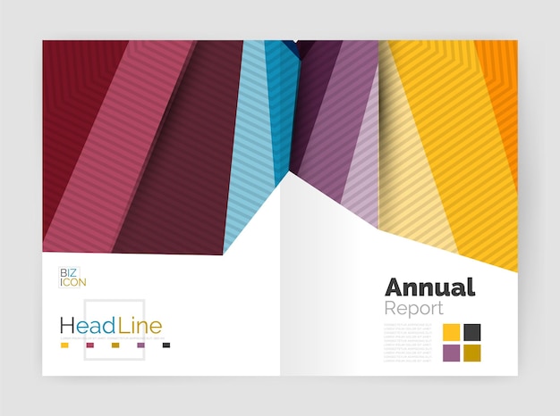 Business abstract geometric financial report brochure template