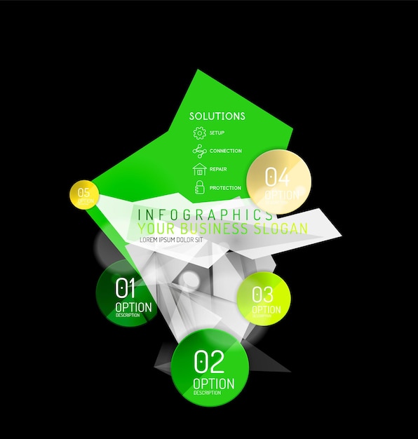 Бизнес абстрактный треугольный инфографический макет