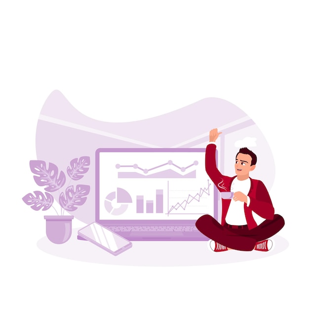 Business Accounting Analysis Statistics Concept Trend Modern vector flat illustration