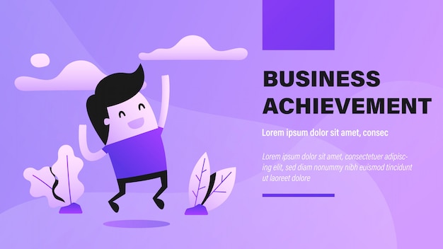 Vector business achievement banner