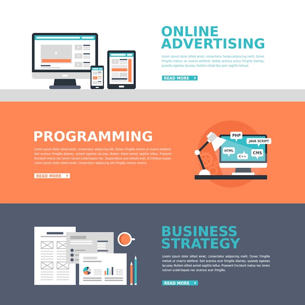 business advertising banner in flat design