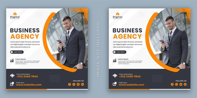 business agency digital marketing and corporate flyer. social media instagram post or web banner template