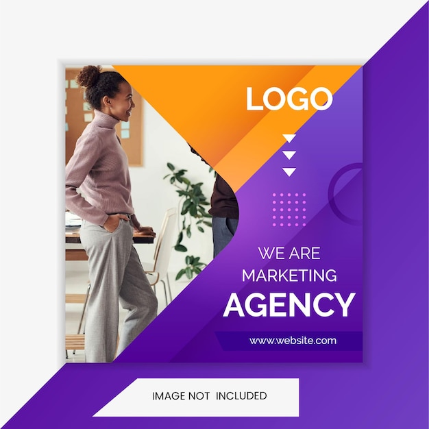 Vector business, agency, marketing instagram post and banner template