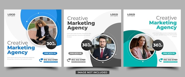 Business agency promotion social media post template