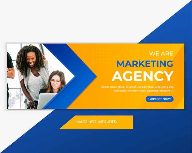 Vector business agency promotional social media design facebook cover, web banner template.