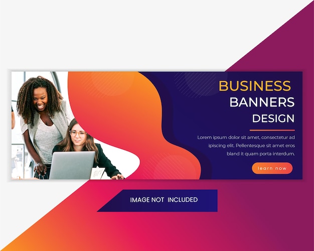 Business agency promotional social media design facebook cover, web banner template.