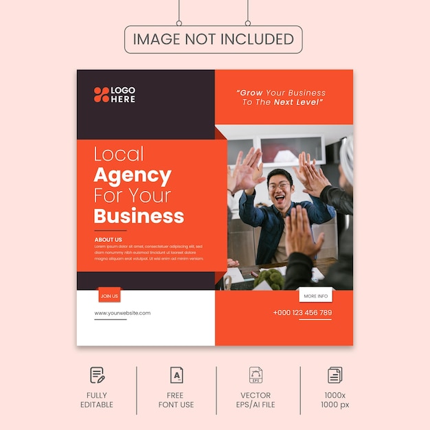 Business Agency Social Post Template Free Vector