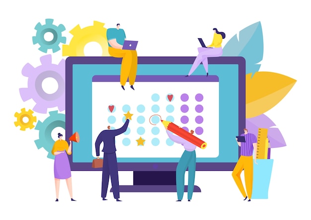 Business agenda calendar and team schedule