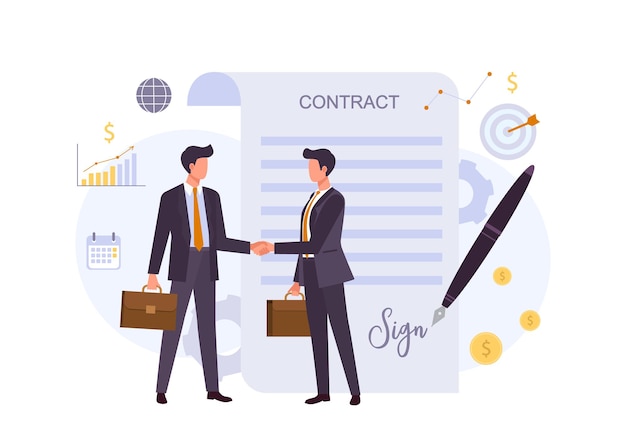 Business agreement colorful flat illustration