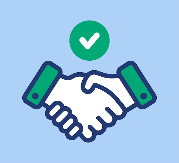 Business agreement handshake icon.