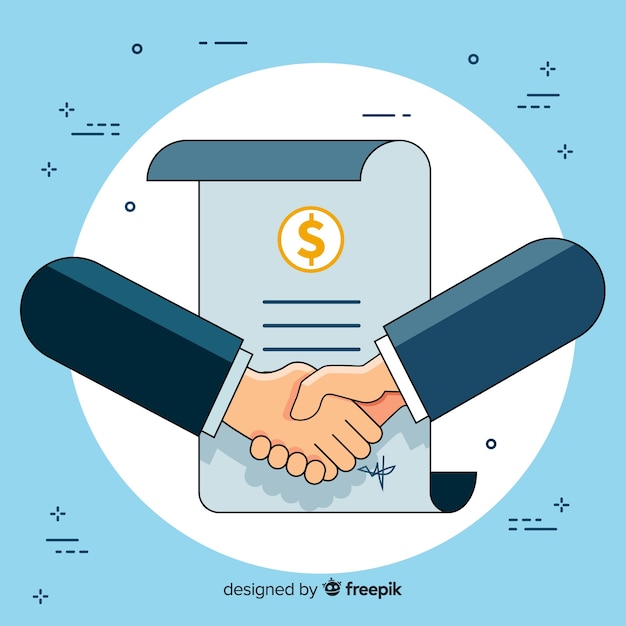 Vector business agreement shaking hands