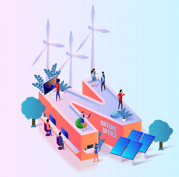 Vector business alphabet isometric projection vector