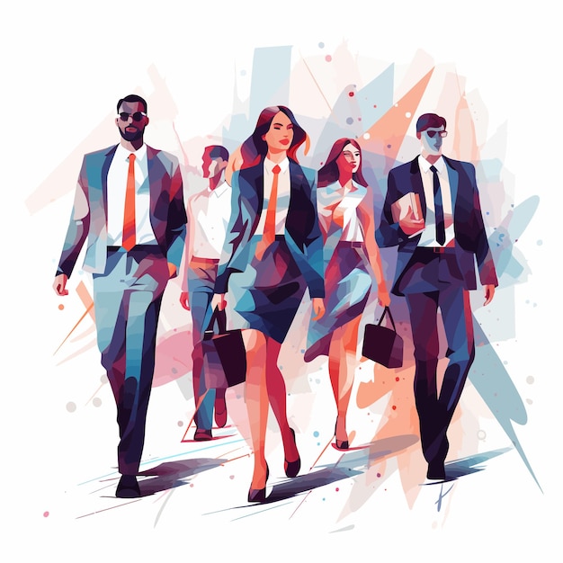 Vector business analysis abstract illustration of working people