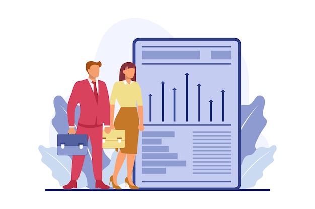 Vector business analysis flat design illustration