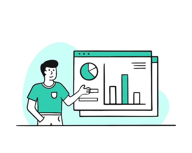 Vector business analysis illustration concept