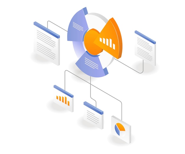 원형 차트 infographic 비즈니스 분석가