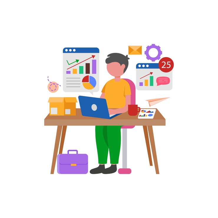Vector business analytics dashboard