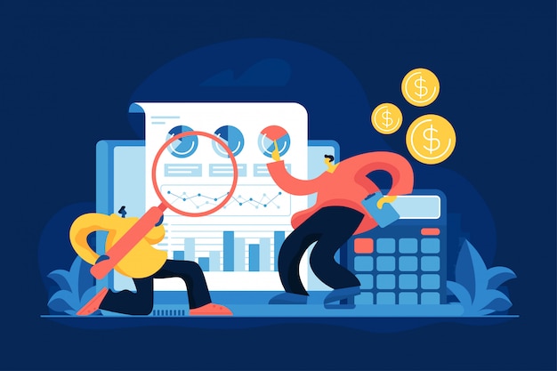 business analytics flat vector illustration