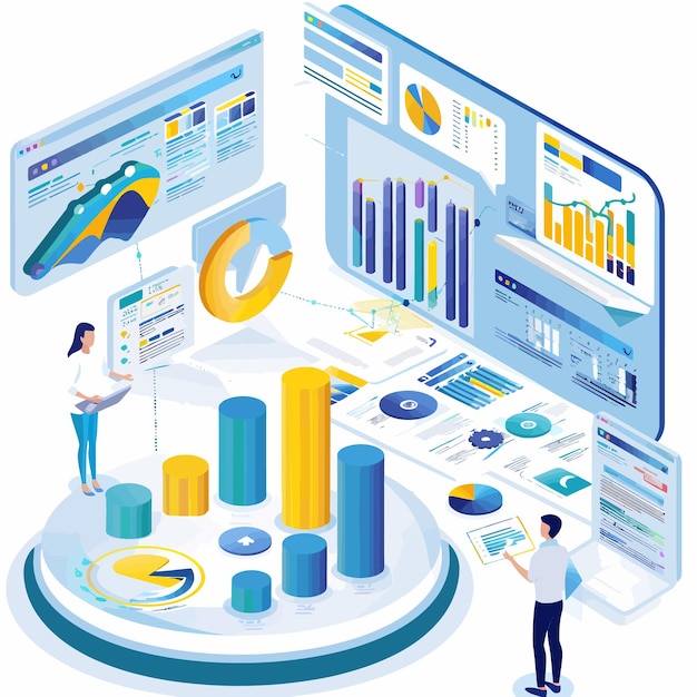 Vettore business_analytics_vector_illustrazione