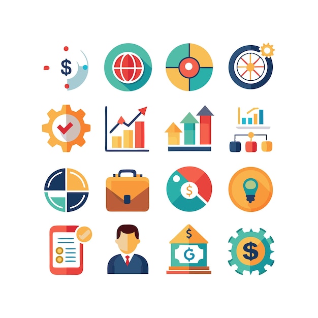 Business and Finance Icon Set Collectie Vector Illustratie voor Documenten Websites en toepassingen