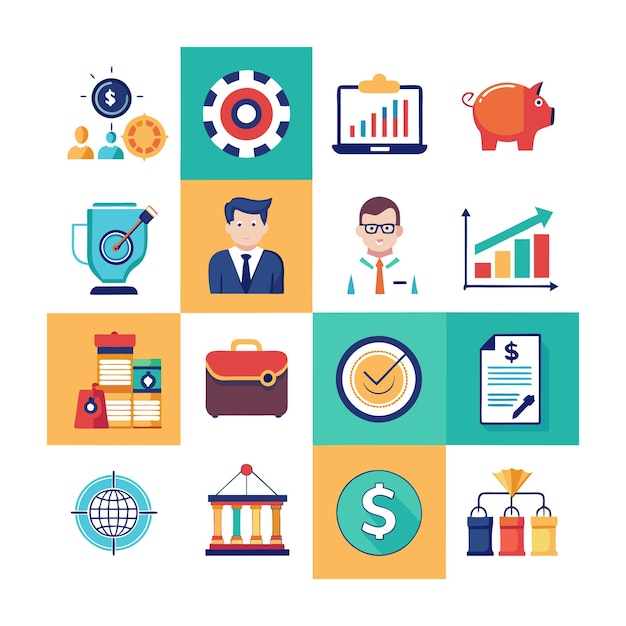 Business and Finance Icon Set Collectie Vector Illustratie voor Documenten Websites en toepassingen
