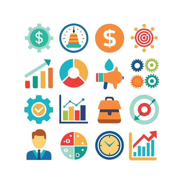 Business and Finance Icon Set Collectie Vector Illustratie voor Documenten Websites en toepassingen