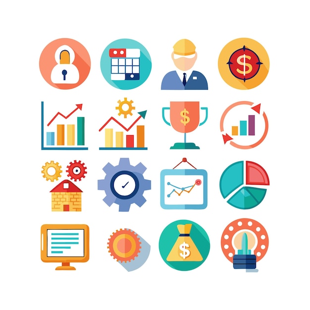 Business and Finance Icon Set Collectie Vector Illustratie voor Documenten Websites en toepassingen