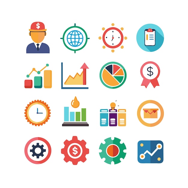 Business and Finance Icon Set Collectie Vector Illustratie voor Documenten Websites en toepassingen
