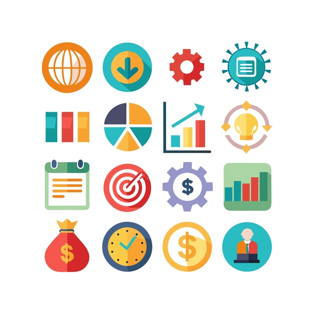 Business and Finance Icon Set Collectie Vector Illustratie voor Documenten Websites en toepassingen