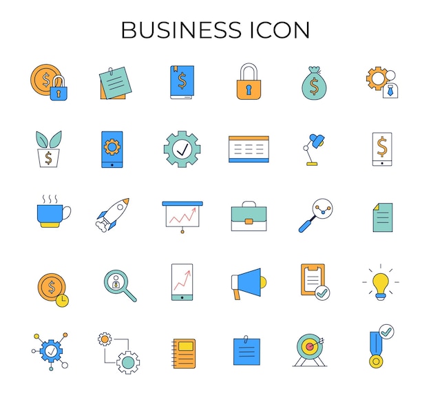 Vector business and finance icon set outline vector collectie pixel perfect bewerkbare icoon business money management business target investment vector illustratie concept