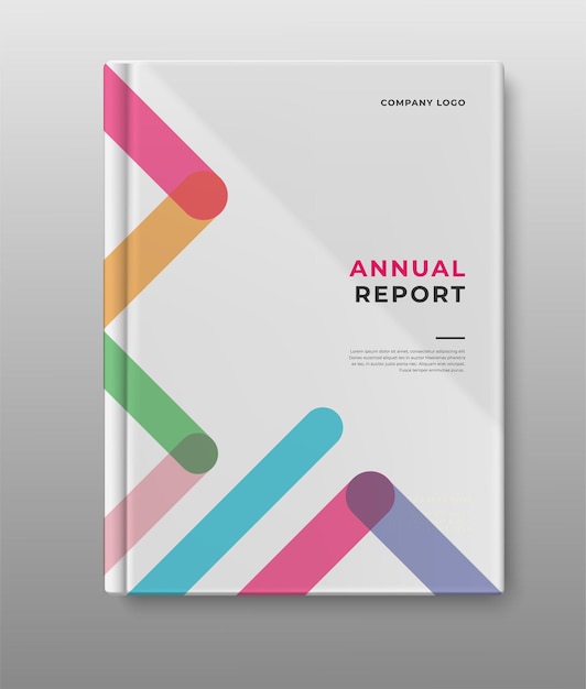 Business annual report cover book geometric design