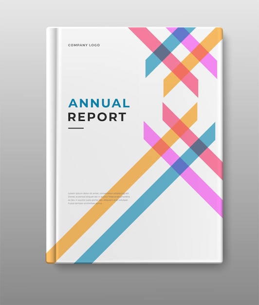 Vector business annual report cover book geometric design