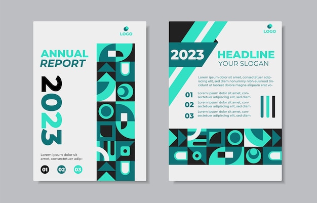 Vector business annual report cover template