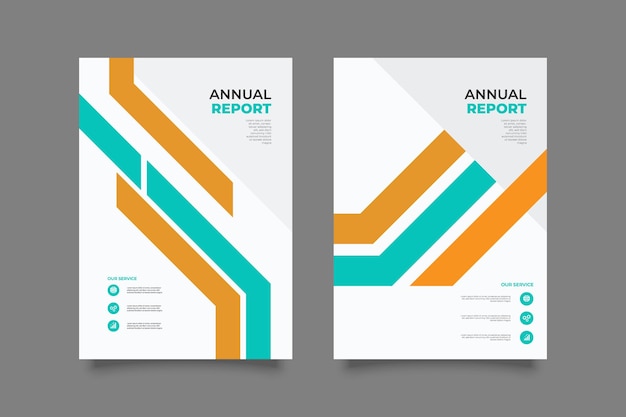 Vector business annual report template cover design