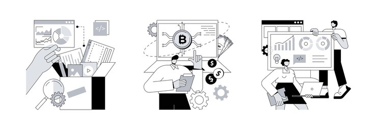 Vector business applications abstract concept vector illustrations