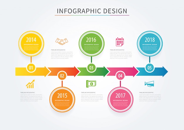 Business arrows timeline infographic background template