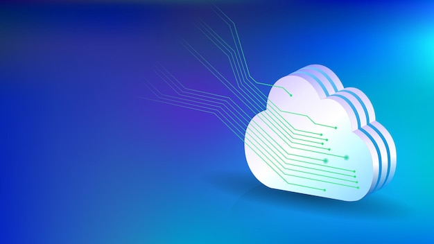 Business background with cloud technologies concept. Blue and orange data cloud 3d illustration.