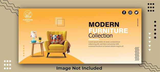 Business banner fully layered editable template for furniture collection