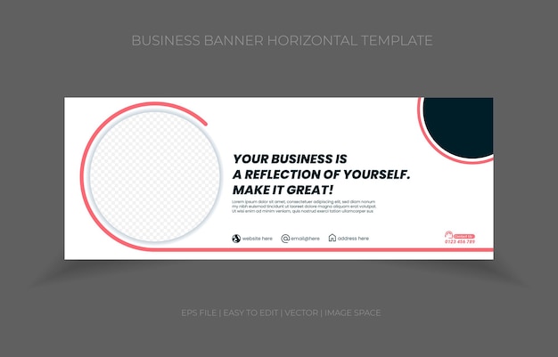 Vector business banner horizontal template design promotion with space replacement