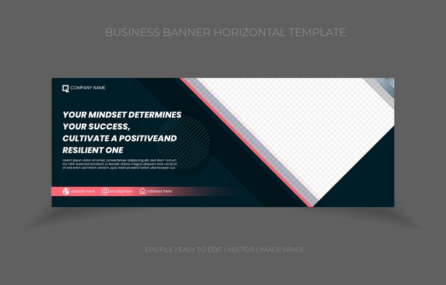 business banner horizontal template design promotion with space replacement